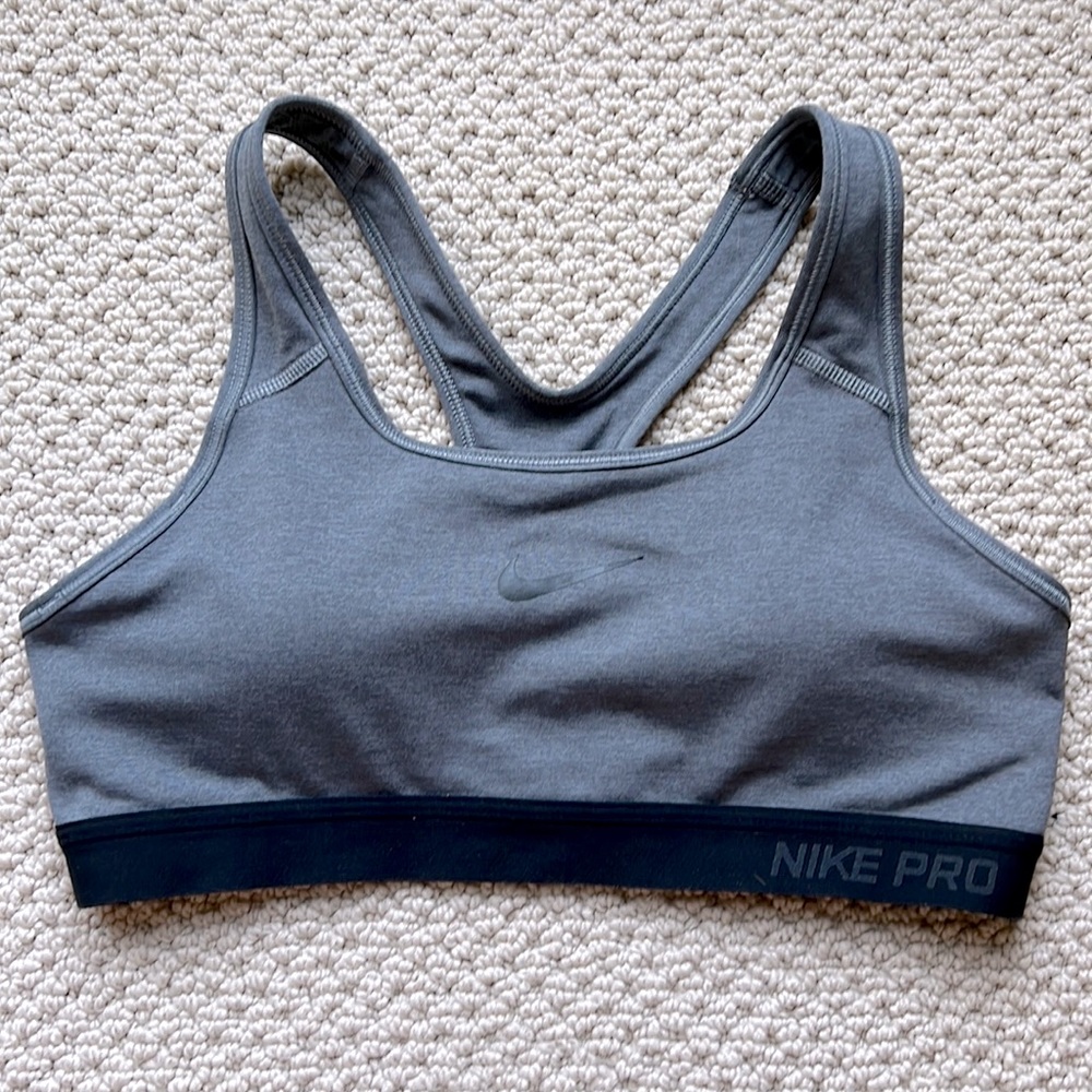 Nike Pro Sports Bra - Gray, Size M